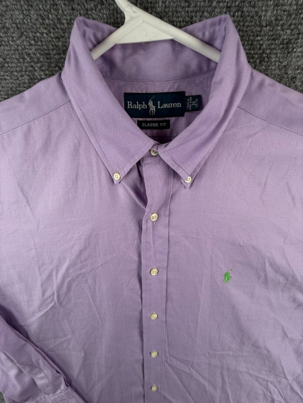 Ralph Lauren Classic Fit Purple Long Sleeve Button Up Shirt 16 34/35 Cotton Men